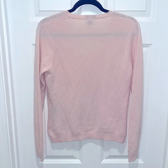 GANT 100% Cashmere V Neck Medium Sweater Pink luxury brand coastal preppy - Picture 9 of 11